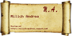 Milich Andrea névjegykártya