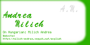 andrea milich business card